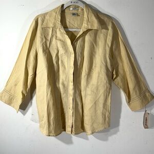 Edward Irish Linen Button Up Shirt Size XL